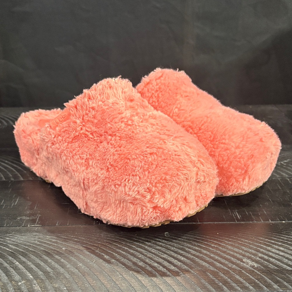 UGG Coral Pink Fuzzy Slip-On Mule